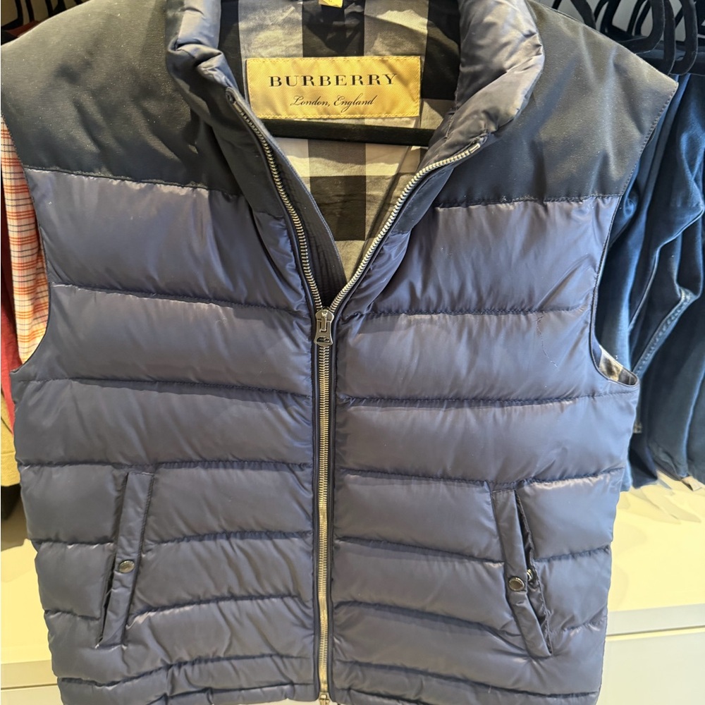 Burberry Men's Blue Quilted Vest